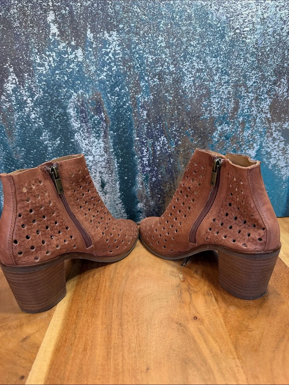 Lucky Brand 2010’s Boho‎ Western Tan Leather Booties 7.5 VGUC